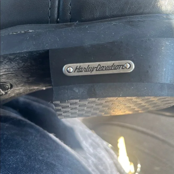 NEW Harley Davidson mens leather wings logo embroidered 98418cowboyboots size 10 - Picture 5 of 5